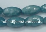 CEQ76 15.5 inches 13*23mm faceted rice blue sponge quartz beads