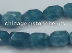 CEQ86 15.5 inches 11*14mm faceted nuggets blue sponge quartz beads