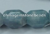 CEQ90 15.5 inches 18*25mm faceted nuggets blue sponge quartz beads