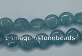 CEQ92 15.5 inches 10mm flat round blue sponge quartz beads