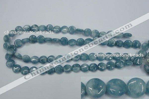 CEQ93 15.5 inches 12mm flat round blue sponge quartz beads