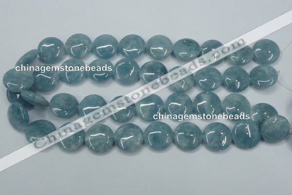 CEQ97 15.5 inches 20mm flat round blue sponge quartz beads