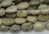 CFA09 15.5 inches 10*14mm oval chrysanthemum agate gemstone beads