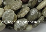 CFA10 15.5 inches 13*18mm oval chrysanthemum agate gemstone beads