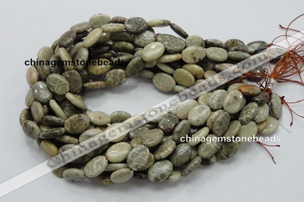 CFA10 15.5 inches 13*18mm oval chrysanthemum agate gemstone beads