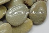 CFA16 15.5 inches 22*30mm flat teardrop chrysanthemum agate beads