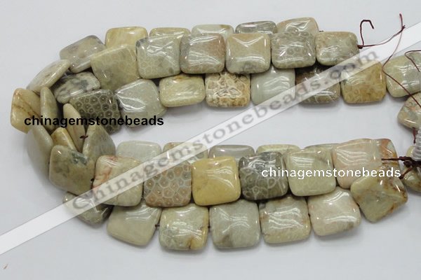 CFA18 15.5 inches 25*25mm square chrysanthemum agate beads