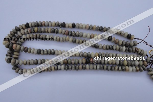 CFA202 15.5 inches 5*10mm rondelle chrysanthemum agate beads