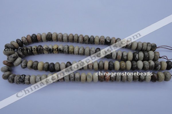 CFA204 15.5 inches 6*14mm rondelle chrysanthemum agate beads