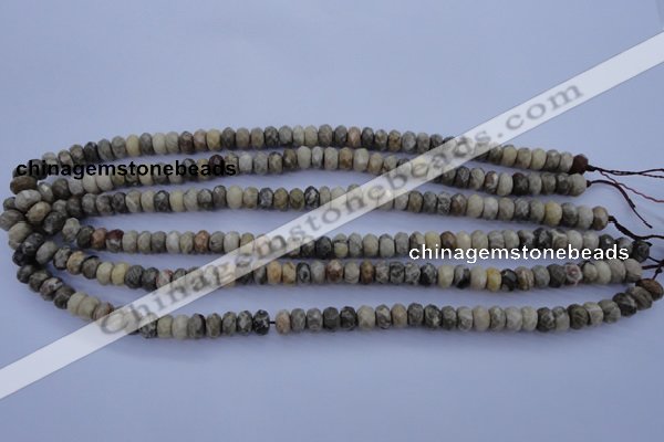 CFA208 15.5 inches 4*6mm faceted rondelle chrysanthemum agate beads