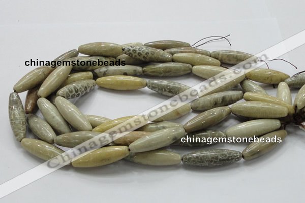 CFA25 15.5 inches 12*40mm rice chrysanthemum agate gemstone beads