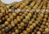 CFA30 15.5 inches 4mm round yellow chrysanthemum agate beads