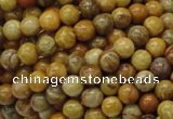 CFA31 15.5 inches 6mm round yellow chrysanthemum agate beads