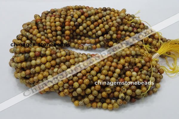 CFA31 15.5 inches 6mm round yellow chrysanthemum agate beads