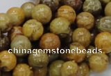 CFA33 15.5 inches 10mm round yellow chrysanthemum agate beads