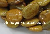 CFA47 15.5 inches 15*20mm oval yellow chrysanthemum agate beads