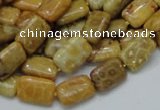 CFA51 15.5 inches 8*12mm rectangle yellow chrysanthemum agate beads