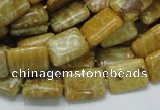 CFA52 15.5 inches 10*14mm rectangle yellow chrysanthemum agate beads