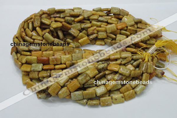 CFA52 15.5 inches 10*14mm rectangle yellow chrysanthemum agate beads