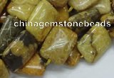 CFA53 15.5 inches 13*18mm rectangle yellow chrysanthemum agate beads