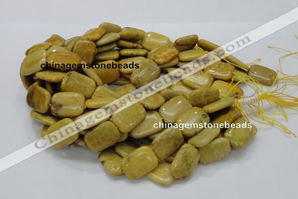 CFA54 15.5 inches 18*24mm rectangle yellow chrysanthemum agate beads
