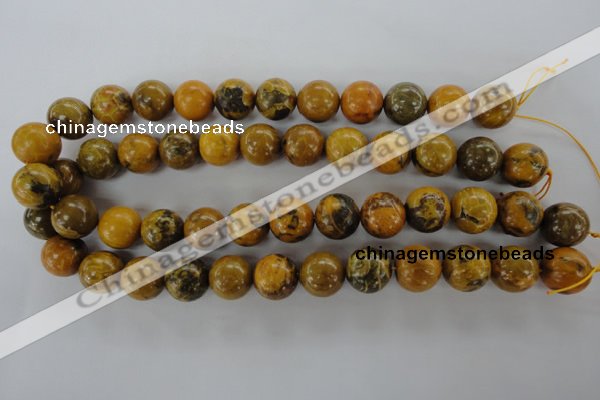 CFA63 15.5 inches 16mm round yellow chrysanthemum agate beads