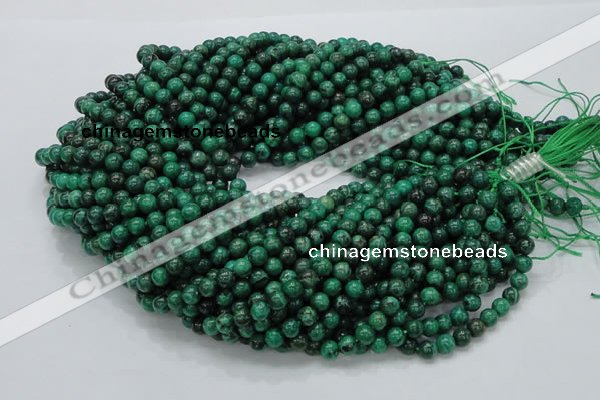 CFA66 15.5 inches 6mm round green chrysanthemum agate beads