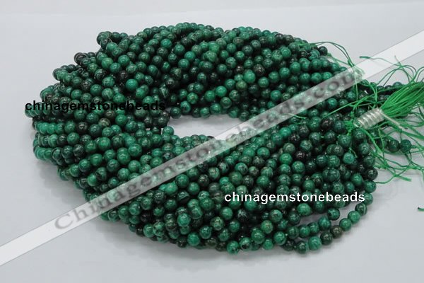 CFA67 15.5 inches 8mm round green chrysanthemum agate beads