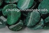 CFA72 15.5 inches 15*20mm twisted oval green chrysanthemum agate beads