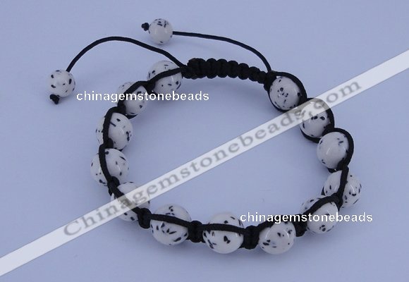 CFB508 10mm round turquoise beads adjustable bracelet wholesale