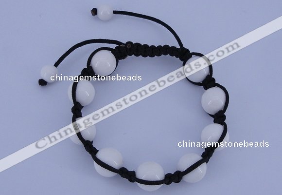 CFB515 12mm round candy jade beads adjustable bracelet wholesale