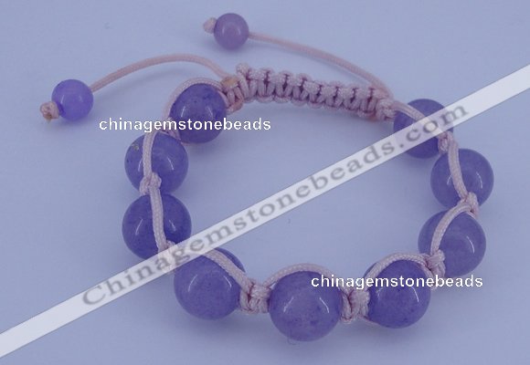 CFB516 12mm round candy jade beads adjustable bracelet wholesale