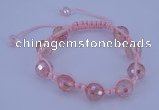 CFB520 12mm faceted round crystal beads adjustable bracelet wholesale