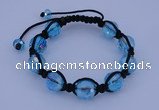 CFB524 12mm faceted round crystal beads adjustable bracelet wholesale