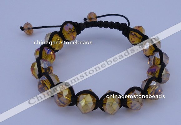CFB535 8*12mm faceted rondelle crystal beads adjustable bracelet wholesale