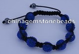 CFB566 12mm round rhinestone with hematite beads adjustable bracelet