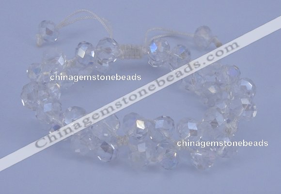 CFB580 8*10mm faceted rondelle crystal beads adjustable bracelet