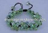 CFB581 8*10mm faceted rondelle crystal beads adjustable bracelet