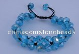 CFB582 8*10mm faceted rondelle crystal beads adjustable bracelet