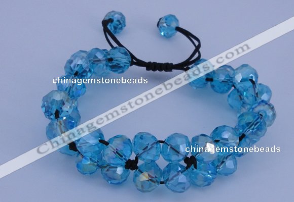 CFB582 8*10mm faceted rondelle crystal beads adjustable bracelet