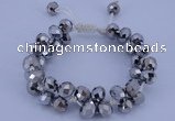 CFB585 8*10mm faceted rondelle crystal beads adjustable bracelet