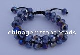 CFB586 8*10mm faceted rondelle crystal beads adjustable bracelet