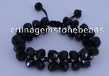 CFB587 8*10mm faceted rondelle crystal beads adjustable bracelet