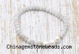 CFB722 faceted rondelle white crazy lace agate & potato white freshwater pearl stretchy bracelet