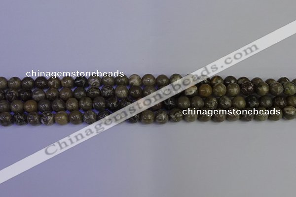 CFC211 15.5 inches 6mm round grey fossil coral beads wholesale