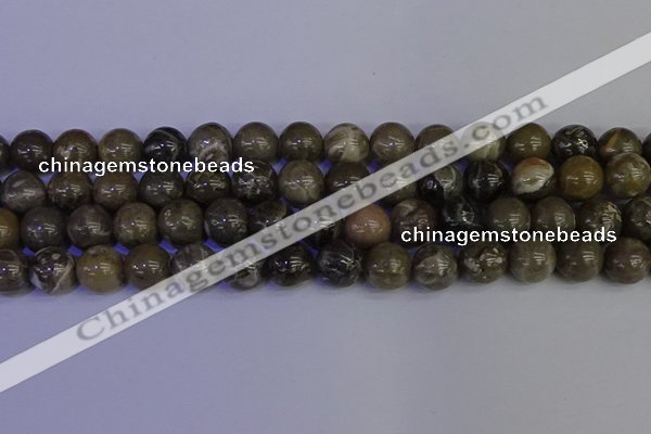 CFC215 15.5 inches 14mm round grey fossil coral beads wholesale