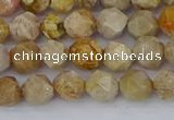 CFC236 15.5 inches 6mm faceted nuggets fossil coral beads