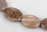 CFC49 15.5 inch 15*20mm oval coral fossil jasper beads wholesale