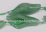 CFG03 15.5 inches 18*38mm carved flower green aventurine jade beads