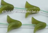 CFG10 15.5 inches 20*26mm carved flower Korean jade beads